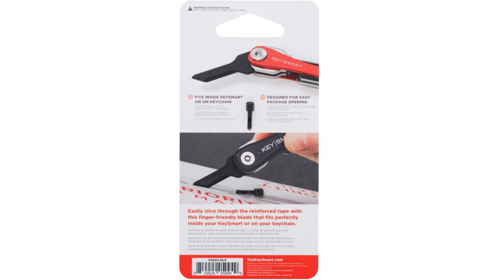 KeySmart SafeBlade Finger-Friendly Keychain Box Cutter, Black, KS820-BLK