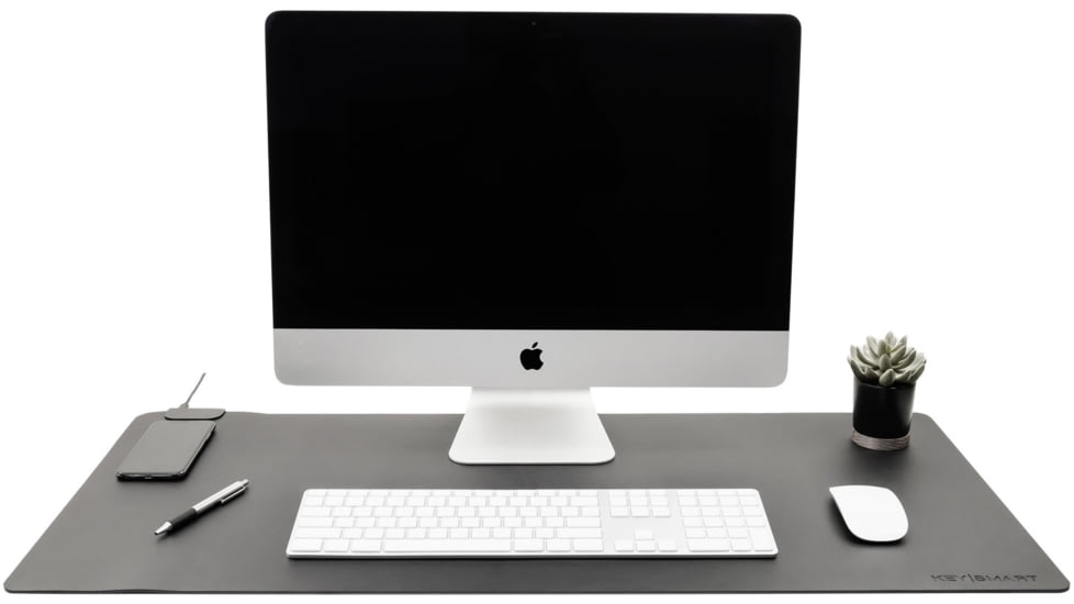 KeySmart TaskPad Wireless Charging Desk Pad, Black, KS923-BLK