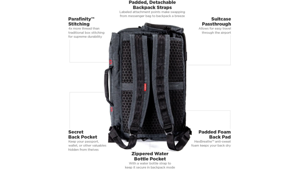 KeySmart Urban Union Hybrid Messenger Bag, Black, KS359-SLT