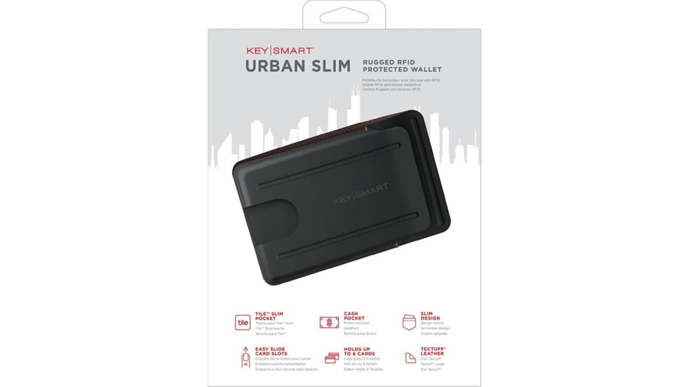 KeySmart Urban Union Slim Wallet, Black, KS836-BLK