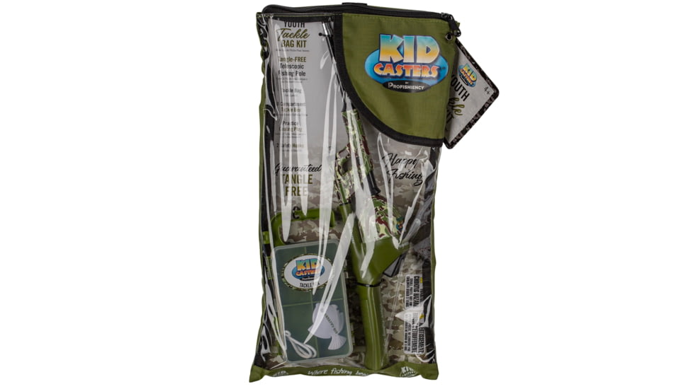 Kid Casters GreenTackle Bag Fishing Kit, KCBAGGREEN