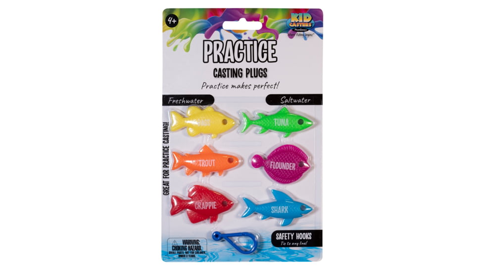 Kid Casters Kid Casters Practice Casting Plugs, Multicolor, PCP6PK