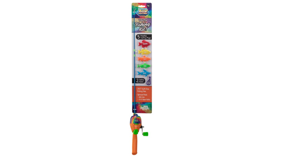 Kid Casters Kid Casters Youth Fishing Kit with 4 Casting Plugs, Multicolor, KCREG22