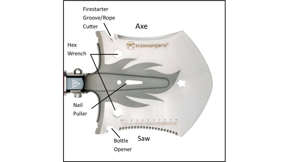 Kilimanjaro Gear Folding Multi-Function Shovel, Camping, Survival, Off-Road, 240175