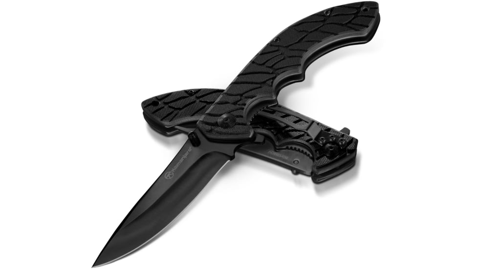 EDEMO Kilimanjaro Gear Makazi Folding Knife,3.8in, Black G10 Handle,Plain Black Blade KJ910083, EDEMO1
