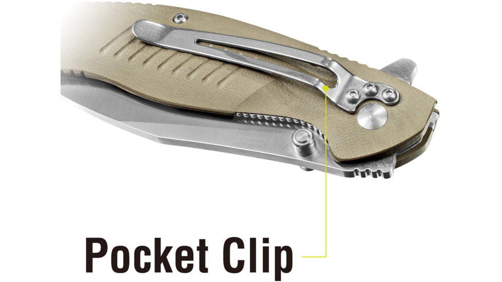 Kilimanjaro Gear Morsa Folding Knife,3.5in,Tan Wood Grain G10 Handle,Plain Blade KJ910027