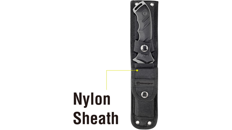 Kilimanjaro Gear Shira Survival Fixed Blade Knife,4.7in, Black Handle, Black ComboEdge Blade KJ910094