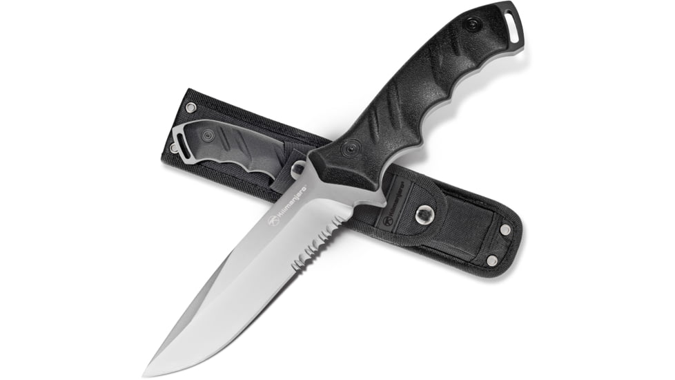 Kilimanjaro Gear Shira Survival Fixed Blade Knife,4.7in, Black Handle, Black ComboEdge Blade KJ910094
