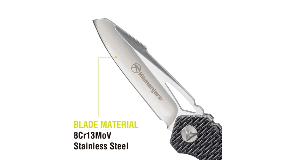 Kilimanjaro Gear Vello Folding Knife/Multi Tool,3.7in, Black G10 handle,Plain Blade KJ910036