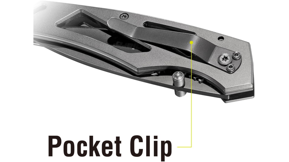 Kilimanjaro Gear Vertice Folding Knife,2.6in,Skeletonized Black Handle, Black Plain KJ910061