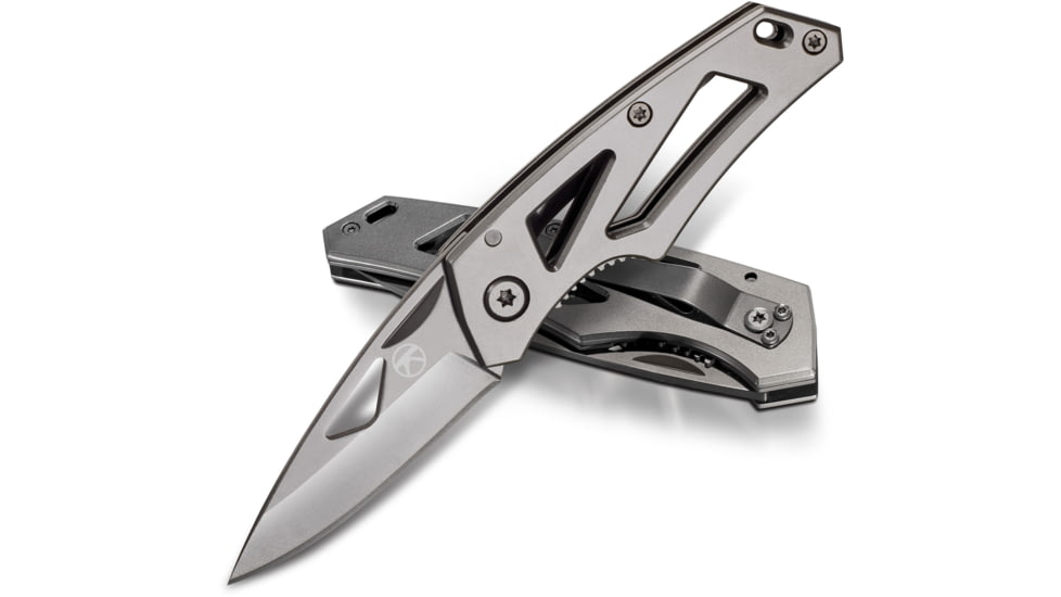 Kilimanjaro Gear Vertice Folding Knife,2.6in,Skeletonized Handle,Plain Blade KJ910062