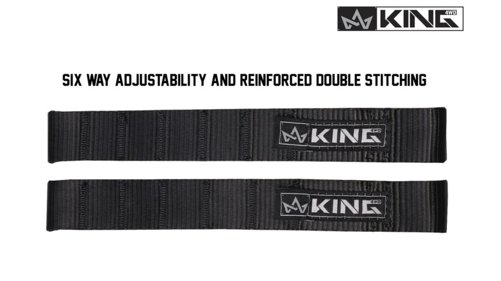 King 4WD Interior Door Straps, 1 Pair, Jeep CJ, YJ, TJ, JK &amp; JL 1976 - 2019, Black, 16010001
