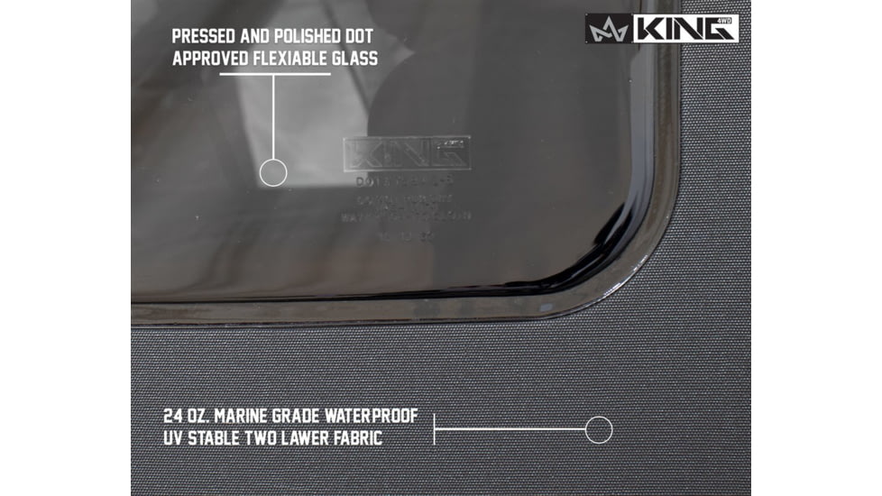 King 4WD Replacement Soft Top, Jeep Wrangler JK 2 Door 2007 - 2009, w/ Tinted Windows, Black Diamond, 14010335
