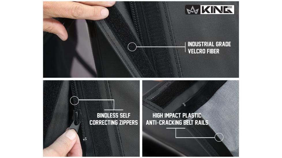 King 4WD Replacement Soft Top, Jeep Wrangler JK 2 Door 2007 - 2009, w/ Tinted Windows, Black Diamond, 14010335