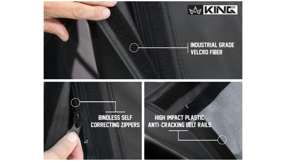 King 4WD Replacement Soft Top, Jeep Wrangler JK 2 Door 2010 - 2018, w/ Tinted Windows, Black Diamond, 14010535