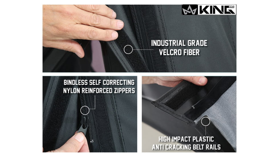 King 4WD Replacement Soft Top, Jeep Wrangler TJ 1997 - 2006, w/o Upper Doors, w/ Tinted Windows, Black Diamond, 14010235