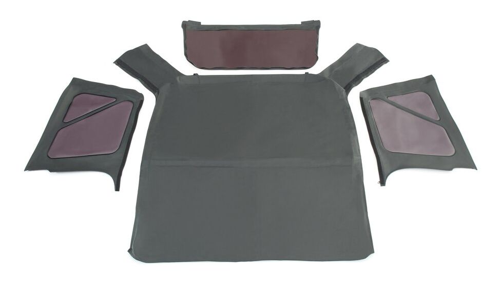King 4WD Replacement Soft Top, Jeep Wrangler TJ 1997 - 2006, w/o Upper Doors, w/ Tinted Windows, Black Diamond, 14010235
