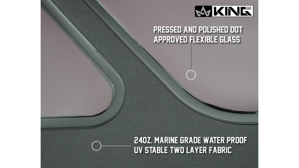 King 4WD Replacement Soft Top, Jeep Wrangler TJ 1997 - 2006, w/ Upper Doors, Tinted Windows, Black Diamond, 14010135