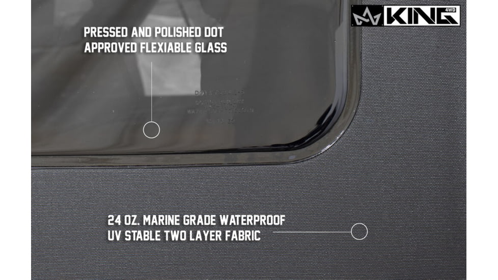 King 4WD Replacement Soft Top, Jeep Wrangler Unlimited JK 4 Door 2007 - 2009, w/ Tinted Windows, Black Diamond, 14010435