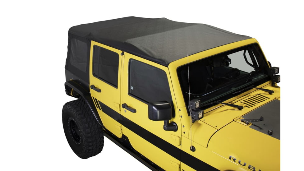 King 4WD Replacement Soft Top, Jeep Wrangler Unlimited JK 4 Door 2010 - 2018, w/ Tinted Windows, Black Diamond, 14010635
