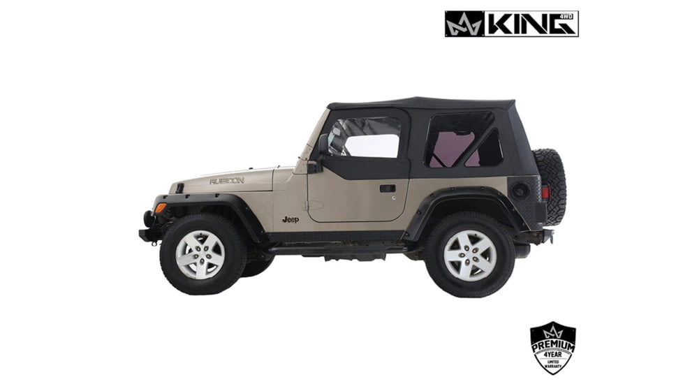 King 4WD Replacement Soft Top With Tinted Upper Doors, TJ, Black Diamond, 14010135T