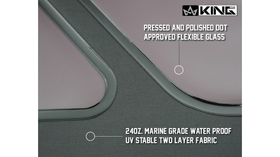 King 4WD Replacement Soft Top With Tinted Upper Doors, TJ, Black Diamond, 14010135T