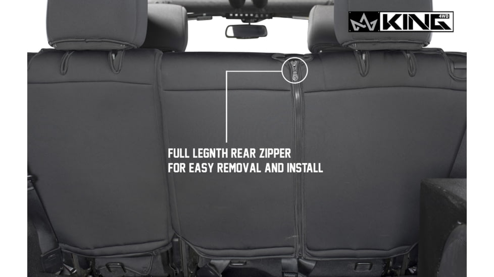 King 4WD Seat Covers, Jeep Wrangler Unlimited JK 4 Door 2007, Neoprene, Black/Black, 11010501