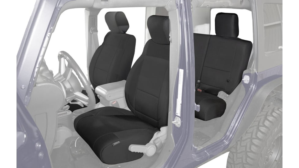 King 4WD Seat Covers, Jeep Wrangler Unlimited JK 4 Door 2007, Neoprene, Black/Black, 11010501