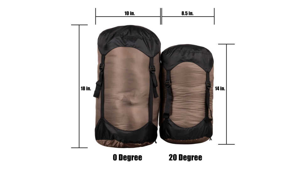 Kings Camo XKG Summit 20 Degree Mummy Bag, Khaki/Charcoal, Long, XKG6120