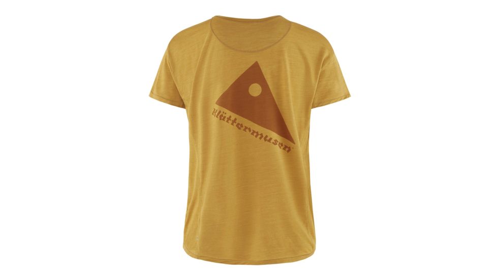 Klattermusen Eir Rain Short Sleeve Tee, Womens, Dark Honey, Small, 20623W82-400-S