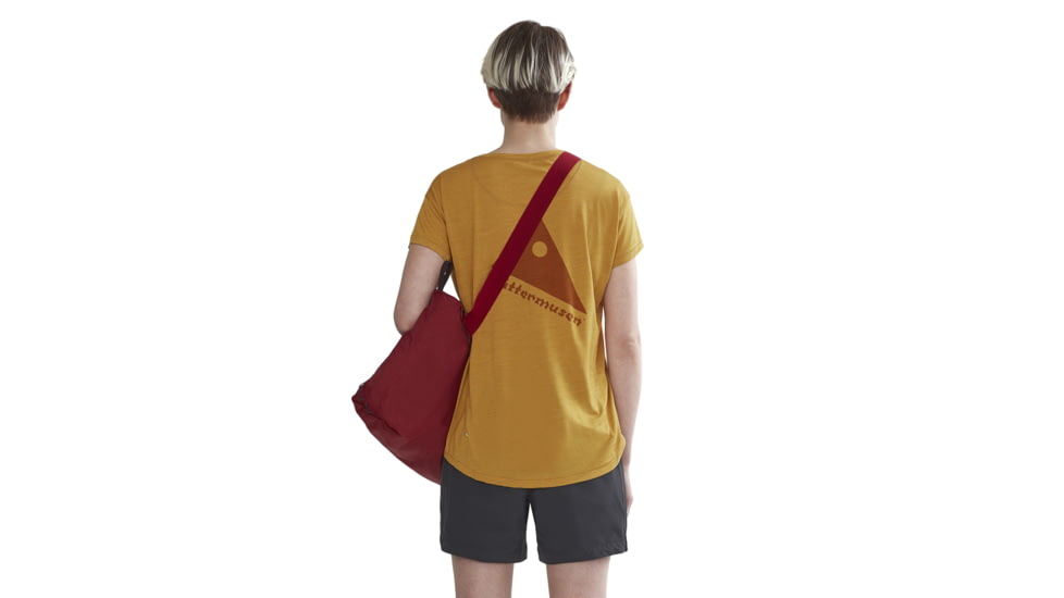 Klattermusen Eir Rain Short Sleeve Tee, Womens, Dark Honey, Small, 20623W82-400-S