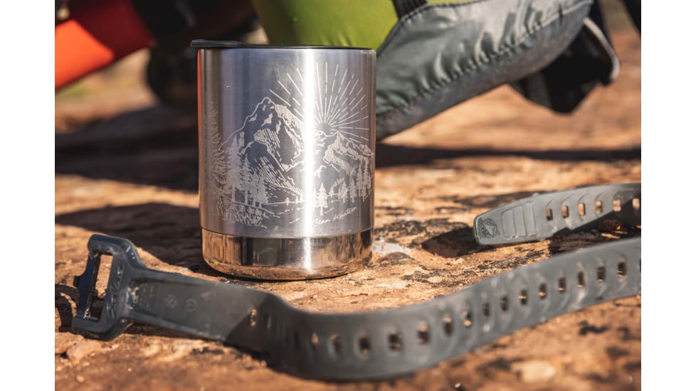 Klean Kanteen Camp Mug, Mountain- Brushed Stainless, 12oz, 1009748