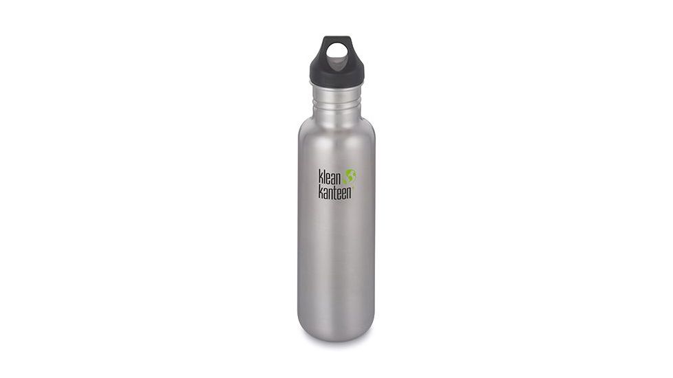 Klean Kanteen Classic w/ Loop Cap, 27oz, Stainless, Silver, 18/8 Stainless Steel, Polyprop, KK-43267
