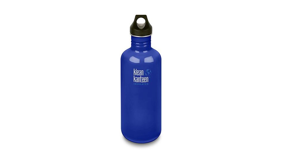 Klean Kanteen Classic W/ Loop Cap, 40oz, Coastal Waters, Coastal Waters, 18/8 Stainless Steel, Polyprop, KK-43403