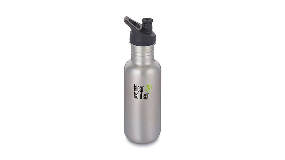 Klean Kanteen Classic w/ Sport Cap, 18oz, Stainless, Silver, KK-43182