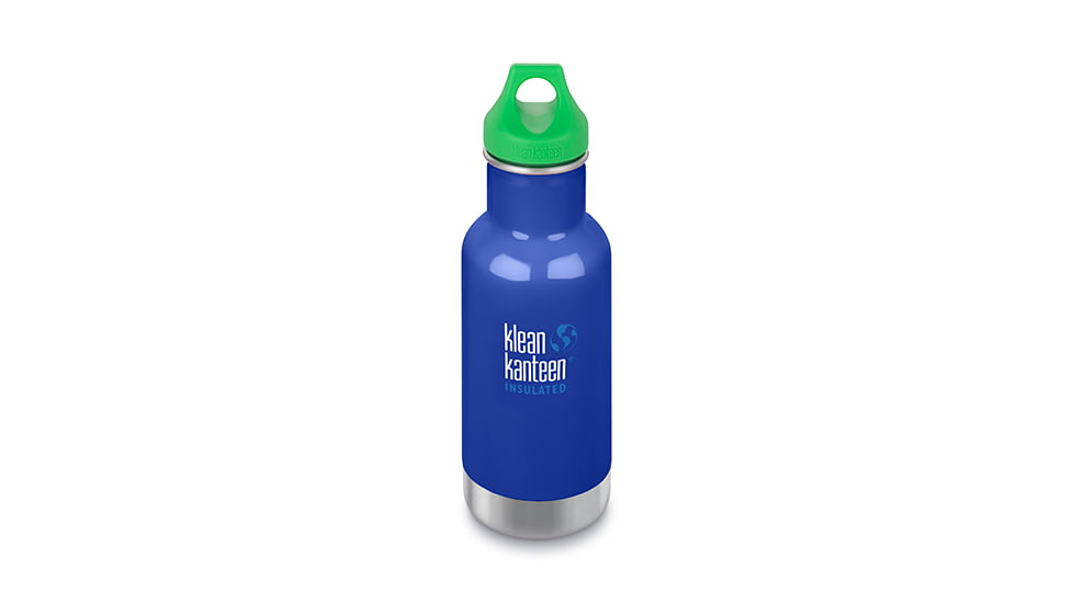 Klean Kanteen Insulated Kid Classic W/ Loop Cap, 12oz, Cstl, Coastal Waters, 18/8 Stainless Steel, Polyprop, KK-44110