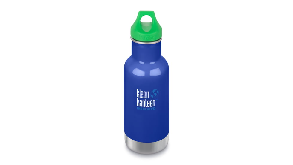 Klean Kanteen Insulated Kid Classic W/ Loop Cap, 12oz, Cstl, Coastal Waters, 18/8 Stainless Steel, Polyprop, KK-44110
