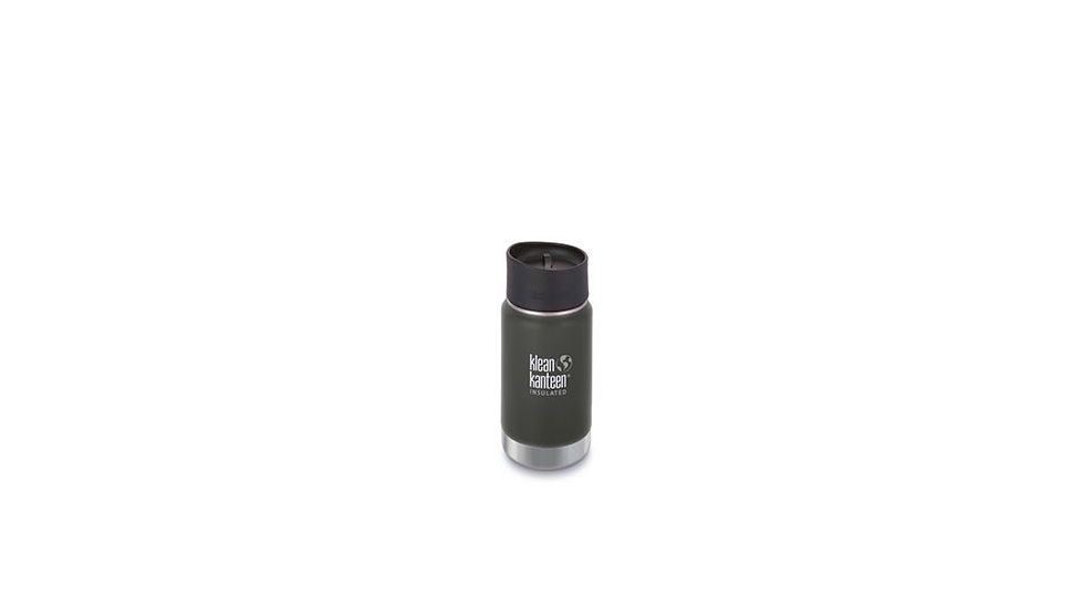 Klean Kanteen Insulated Wide W/ Caf Cap 2, 12oz, Shle Blk, Shale Black, 18/8 Stainless Steel, Polyprop, KK-43687