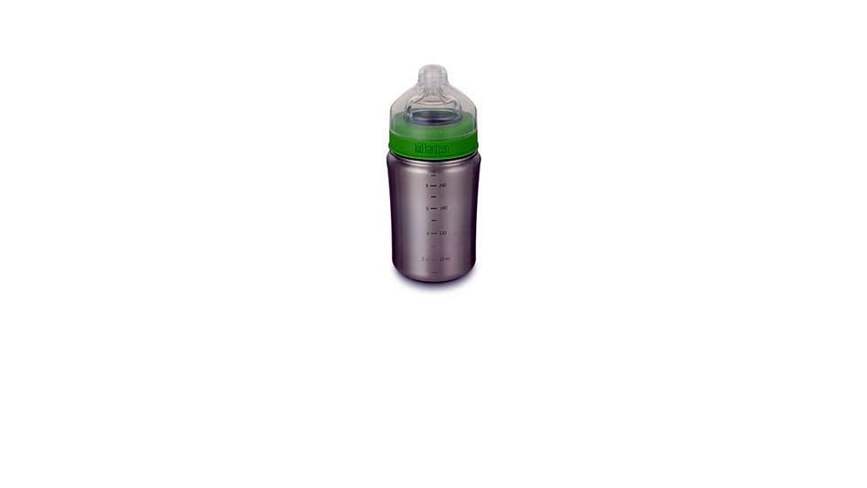 Klean Kanteen Kid Baby Bottle, 9oz, Brushed Stainless, Brushed Stainless, 18/8 Stainless Steel, Polyprop, KK-35767