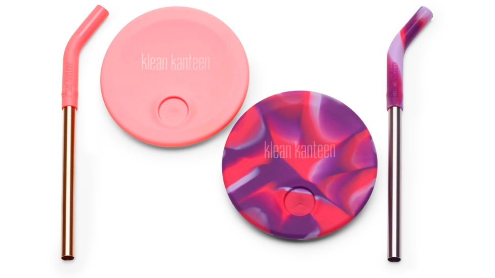 Klean Kanteen Straw Lid For Kid Cup - 2 Pack, Pink Tie Dye, 1010253