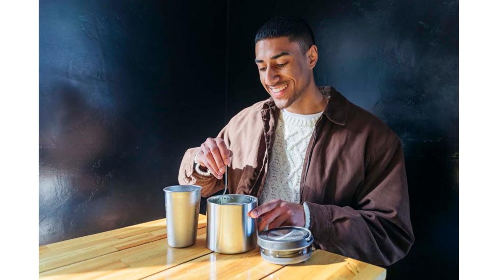 Klean Kanteen TKCanister w/Insulated Lid, 16oz, Brushed Stainless, 1005659