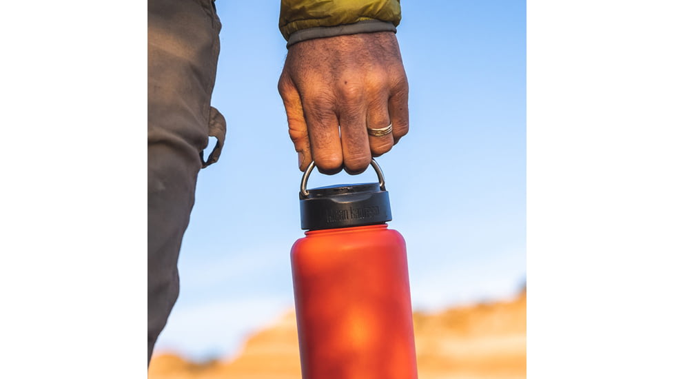 Klean Kanteen Wide Loop Cap For Wide Bottles, Black/Brushed Stainless, 1009503