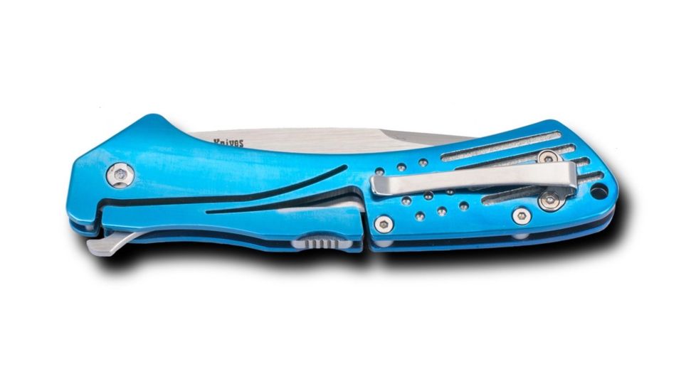 Klecker Knives Slice Folding Knife w/ 3.4in Recurve Blade, Blue, TG-14