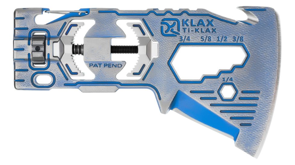Klecker Knives Titanium Klax Axe Head w/English Measurement System, Titanium/Blue, Ti-KLAX-E