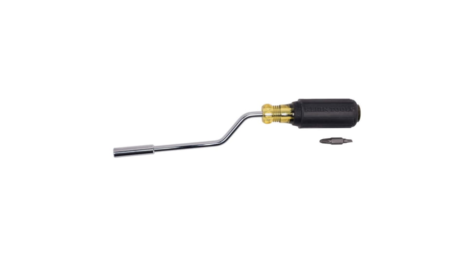 Klein Tools 2in1 Multi-Bit Screwdriver, Rapi-Drive Phillips and Slotted Bits, Black/Yellow, 67100