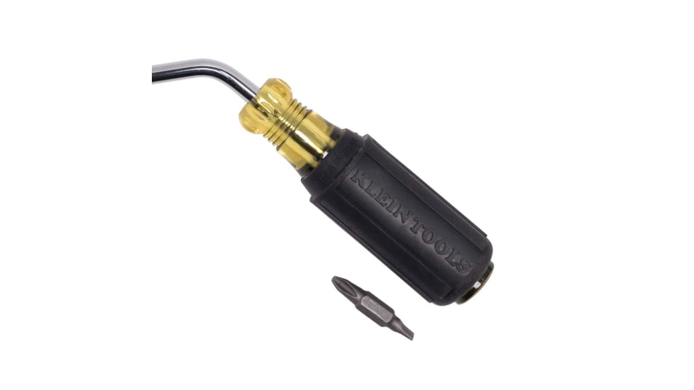 Klein Tools 2in1 Multi-Bit Screwdriver, Rapi-Drive Phillips and Slotted Bits, Black/Yellow, 67100