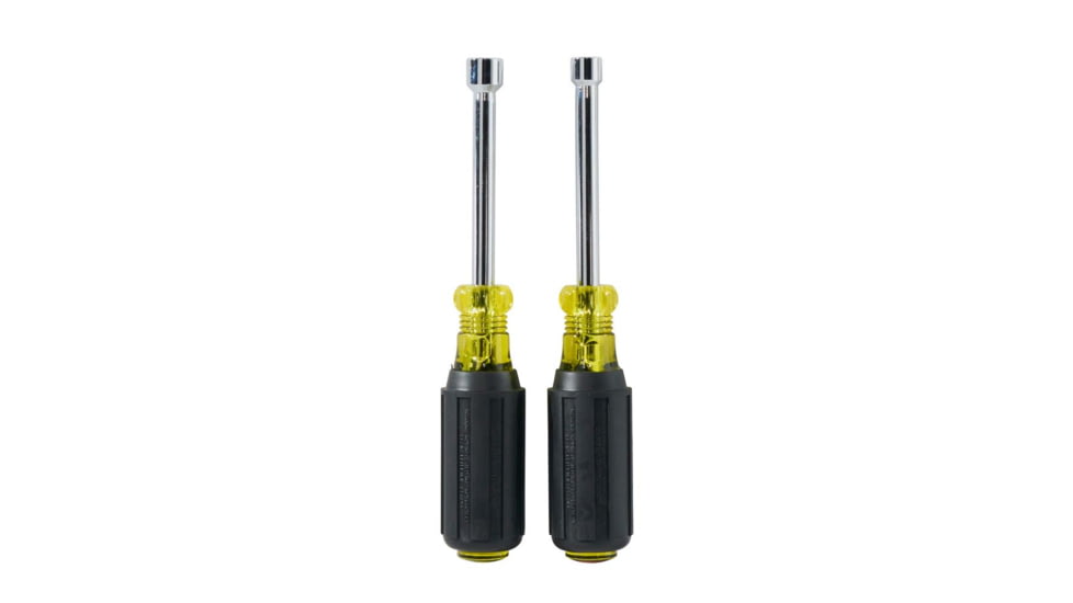 Klein Tools 2Piece Nut Driver Set, Magnetic Nut Drivers, 3In Shafts, Black/Yellow, 630M