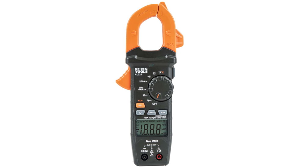 Klein Tools 400 Amps AC Auto-Ranging Digital Clamp Meter, w/ Temp, CL220