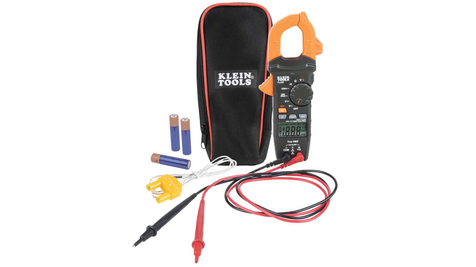 Klein Tools 400 Amps AC Auto-Ranging Digital Clamp Meter, w/ Temp, CL220