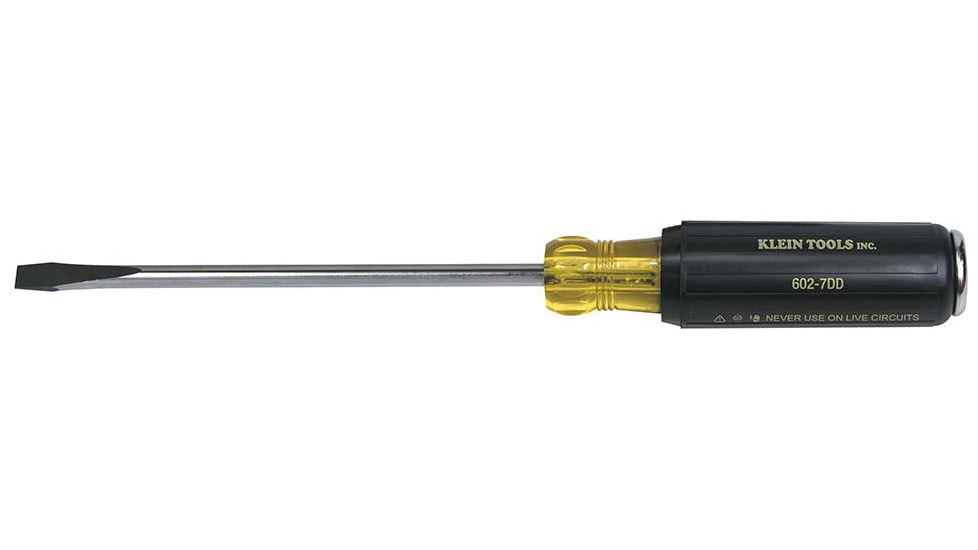 Klein Tools 5/16In Keystone Demolition Driver, 7In Shank, Yellow/Black, 602-7DD